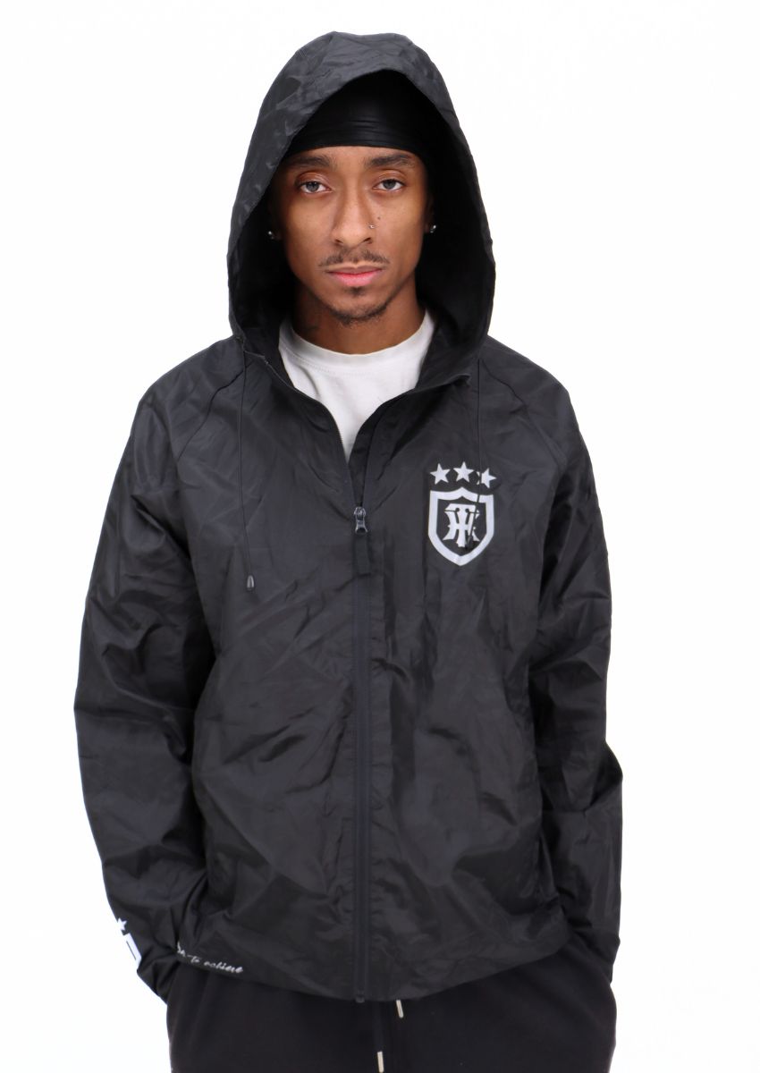 BLACK WINDBREAKER MEN'S