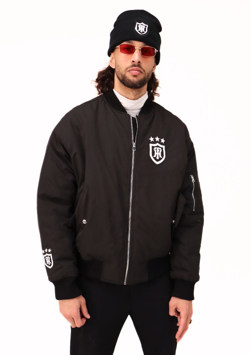 BLACK BOMBER JACKET MEN'S